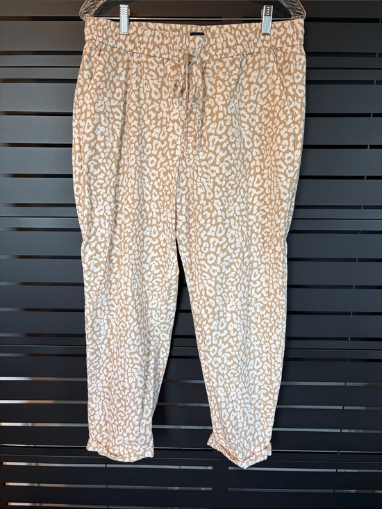 J. Crew Pants - J. Crew Leopard-Print Linen Blend Drawstring Ankle Pants